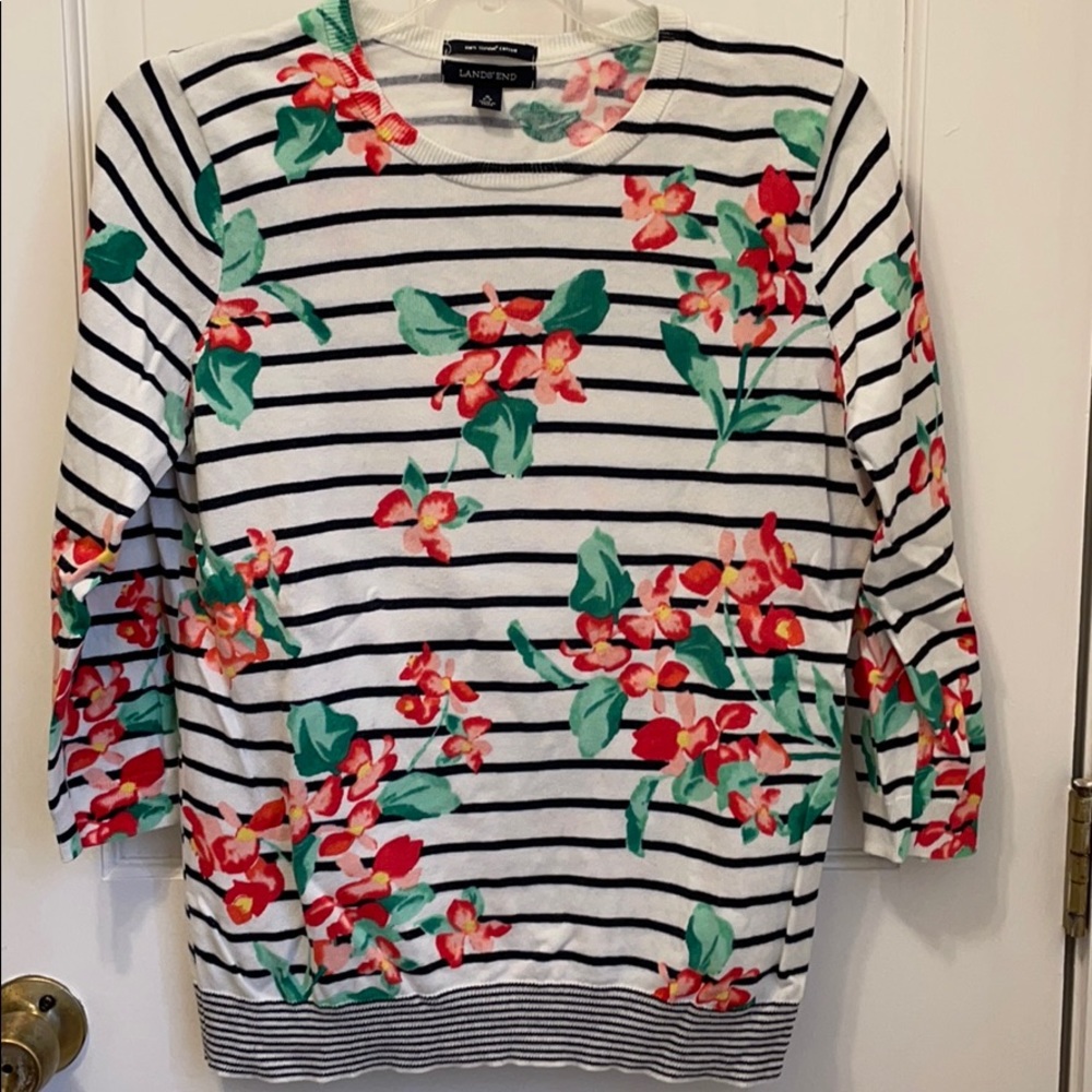 Lands’ End floral sweater